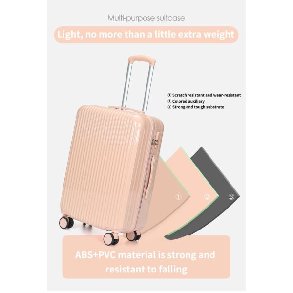Travel luggage Sets, cosmetic case set, Scratch-Resistant And Wear-Resistant PVC Material, Large Capacity Suitcase, Silent Pulley + Combination Lock
