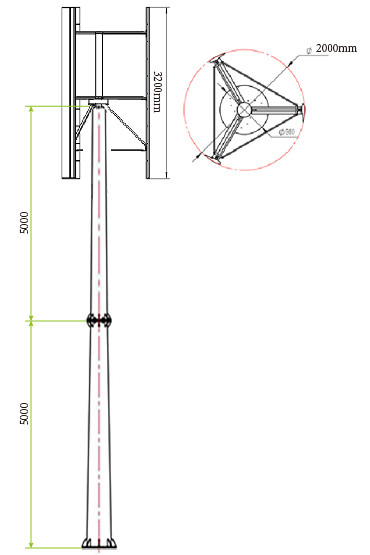 5KW VERTICAL AXIS WIND TURBINE SOLAR WIND HYBRID GENERATOR SYSTEM