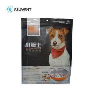 China Reclosable Plastic laminated Flat Bottom k Cat Food Bag on sale