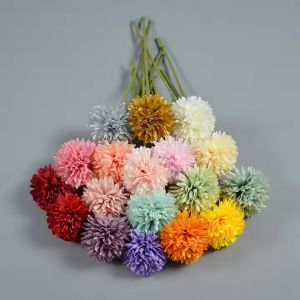 Hot Sale Artificial Single Chrysanthemum Branch Silk Marigold Ball PingPong