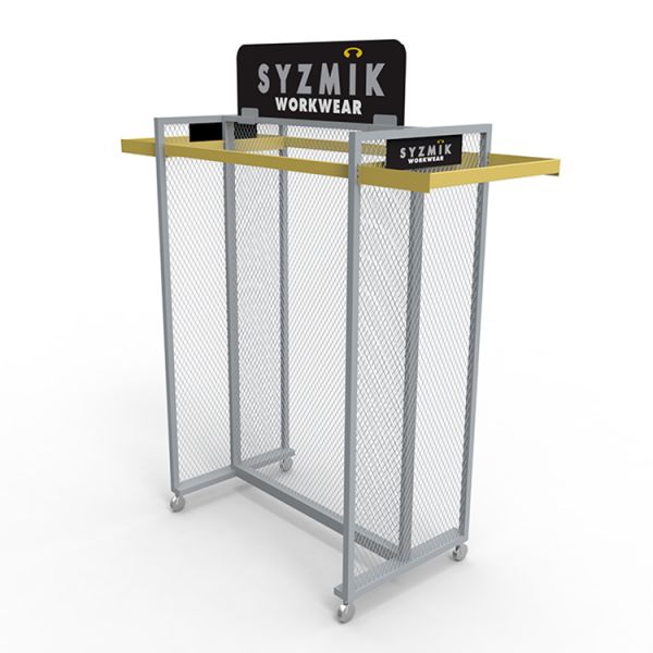 Retail Gondola Clothing Store Display Rack Wood Effect