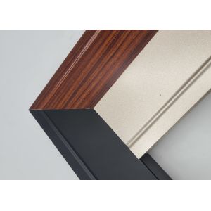 Kitchen Aluminium Sliding Window Profile With Glass Wooden Pattern