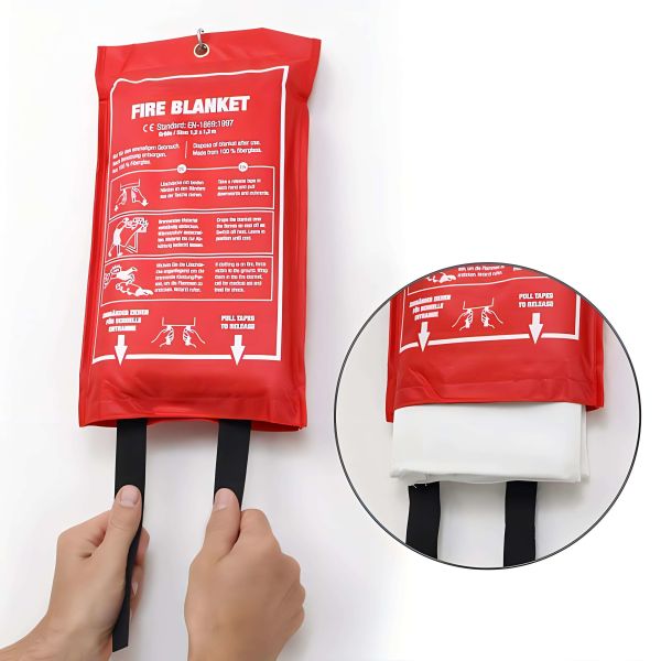 Custom Fiberglass Secucaptain Anti Emergency Fire Blanket 1*1m Home Kitchen Fire Proof Retardant Extinguish Blanket Manu