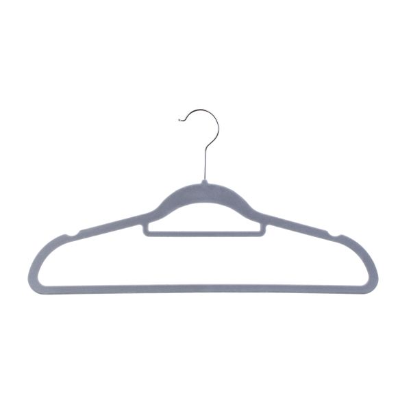 Buy 17 Inch Velvet Felt Covered Coat Hangers With Bar at wholesale prices