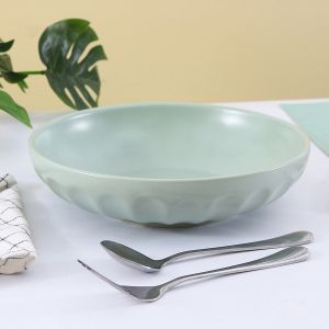 Diameter 22cm Round Morandi Porcelain Salad Plates