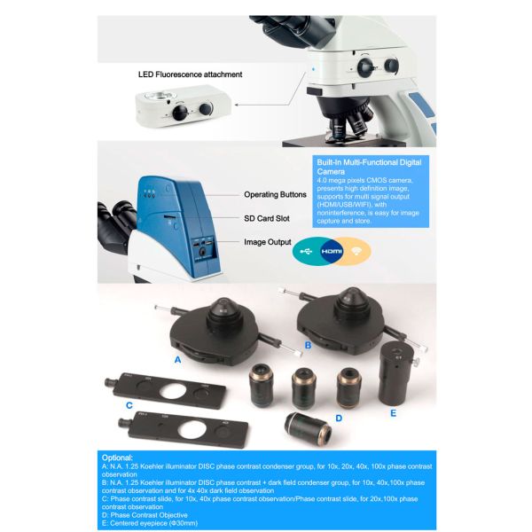 OPTO-EDU A12.0911 50mm Binocular Biological Microscope