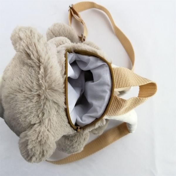 Earth Friendly Plush Animal Backpack 26cm Light Brown Plush Bear Bag