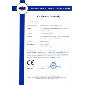 Guangzhou Huanan Ultrasonic Equipment Co.,Ltd Certifications