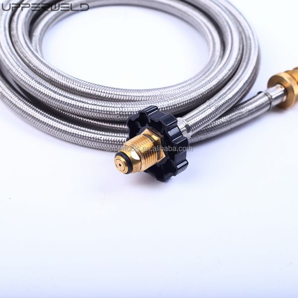Fire Pit Propane Hose Adapter Stainless Braided LPG Gas Refill for Camping Stove