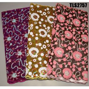 High quality Fashion Dubai gold sequins lace French embroidery lace fabric