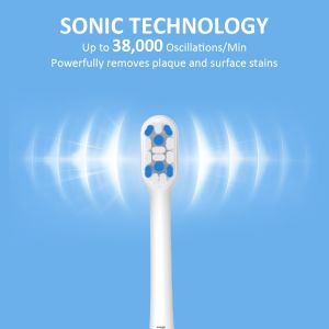 Slim Electric Toothbrush Adults Rechargeable 3 Brushing Modes 2 Minute Timer