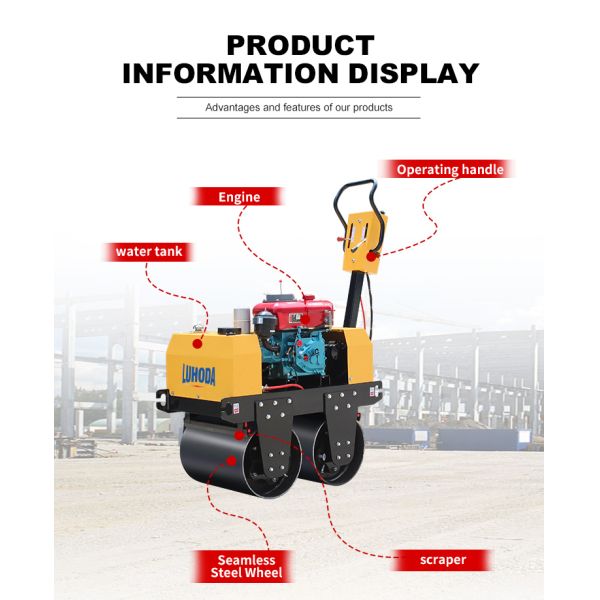 High Quality Walk Behind Road Roller Road Construction Machinery China Vibratory Roller Compactor