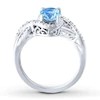 China Girls CZ Accents Blue Topaz Ring With 925 Sterling Silver on sale