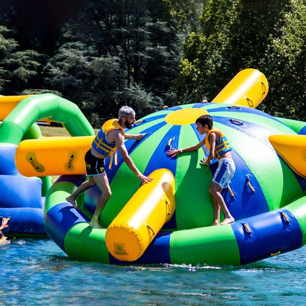 Buy Double PVC Fabric Inflatable Saturn Rocker / Inflatable Floating Spinner at wholesale prices