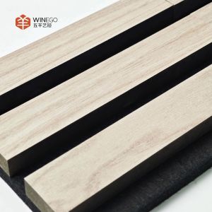 Modern Wood Slat Acoustic Panels Melamine Finish Noise Reduction