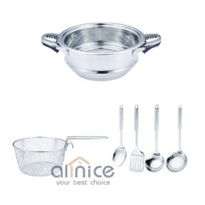 30pcs Camping Stainless Steel Cookware Set Non Stick Customized Logo