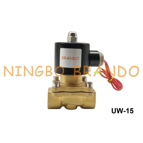 Buy 2W160-15 UW-15 1/2" Semi Direct NBR Diaphragm Uni-D Type Brass Solenoid Valve 110V AC 12V DC at wholesale prices
