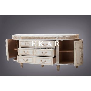 2018 Spanish design antique luxury hand carved wood sideboard FLN-M-TG201