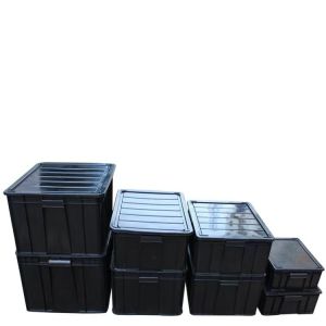 Small ESD Safe Plastic Boxes 350*265*125mm Anti Static Bin Glossy Lamination