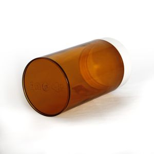 700ml Clear Plastic Cylinder Tubes , Golden PET Can With Screw Lid