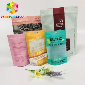 Matte Tea Bags Packaging Stand Up Aluminum Foil Bag With Zipper / Tearing Notch