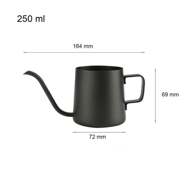 High End Matte Black Gooseneck Kettle Long Mouth Kettle Teapot