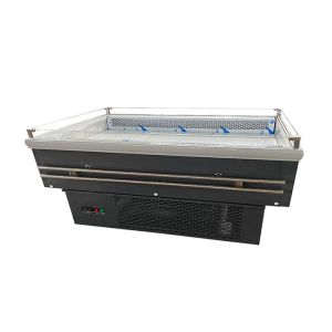Static Cooling Supermarket Island Freezer Commercial Open Glass Horizontal Fruit