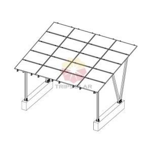 1.4KN/m2 Snow Load and 60m/s Wind Load Aluminum Structure for Solar Carport
