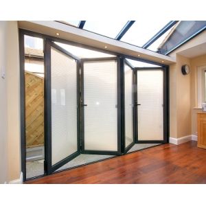 China Insulated Glass 2mm 2500mm Aluminium Bifold Doors on sale