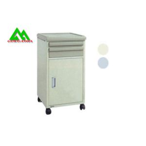 Steel Bedside Tables Hospital Ward Equipment , Bedside Cabinet On Wheels