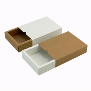 Rectangular Black 2mm Kraft Paper Drawer Box Silk Screen Printing