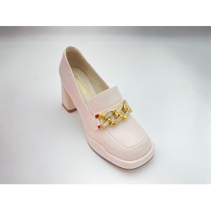 Women white high heels with thick soled and easy to take off summer for lady