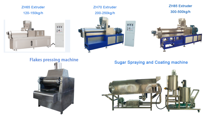 Cornflex Extruder Made of Food Grade Stainless Steel and Equipped with Heating Pipes