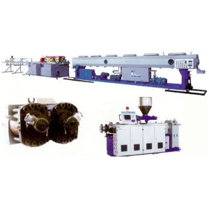 China UPVC CPVC Plastic Pipe Extrusion Line With Double Screw Extruder on sale