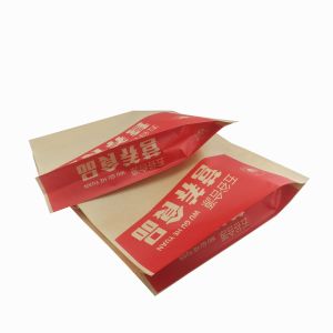 Custom logo printed brown kraft paper bag bread bag