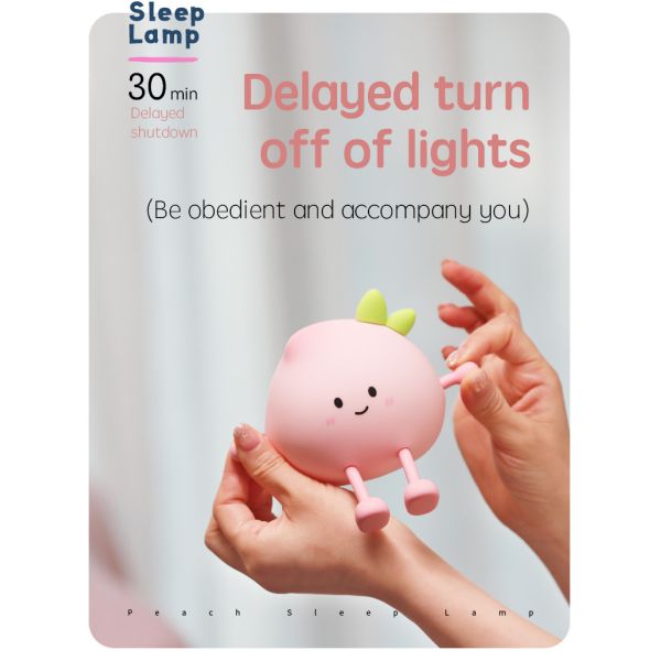 Holiday Gift Timed Sleep Relaxing Atmosphere Peach Silicone Night Lightpat Light