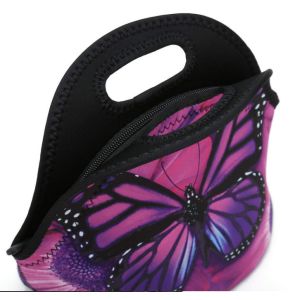 Butterfly Design Waterproof Neoprene Cooler Bag SBR Insulated Lady Tote