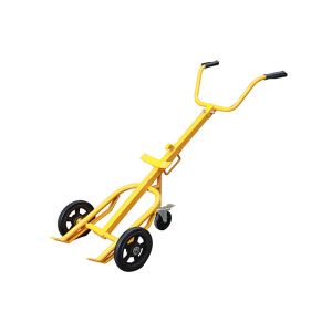 DE400 Mechanical Hand Drum Truck Standard 2 Wheel Design With Rear Bar Support
