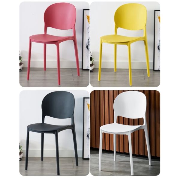 Colorful Modern Stackable Bedroom Dining Chair Made of PP Plastic for Kitchen Cafe and Restaurant