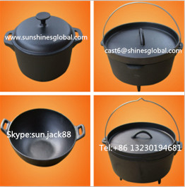 Buy Cast Iron Legged Bake Pot/Cast Iron Casserole &Dutch Oven/Chinese Wok at wholesale prices