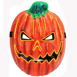 China Halloween Pumpkin Light Up Face Mask With Adjustable Rubber Bands on sale