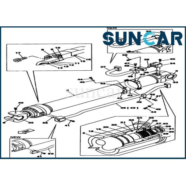 LZ00484 Dipper Repair Seal Kit Case CX350 Excavator Cylinder Replacement Service