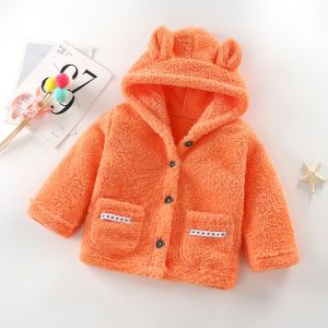 100cm Polyester Cotton Childrens Winter Jackets Single Breasted Warm Coats