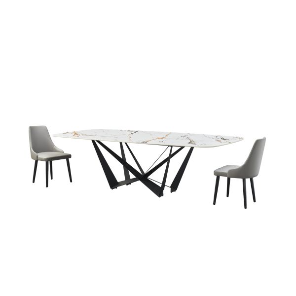 Modern Luxury Marble Dining Table Room Set Dinning Table And Chair Set for 8 Sintered Stone Dining Table