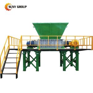 Manufacturing Plant Double Shaft Waste Shredding Machinery with Video Outgoing
