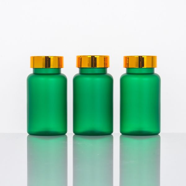 Provide PET Pharmaceutical Green Pill Tablet Packaging Bottle Container for Clear Frosted Plastic Vitamin Capsule Bottle