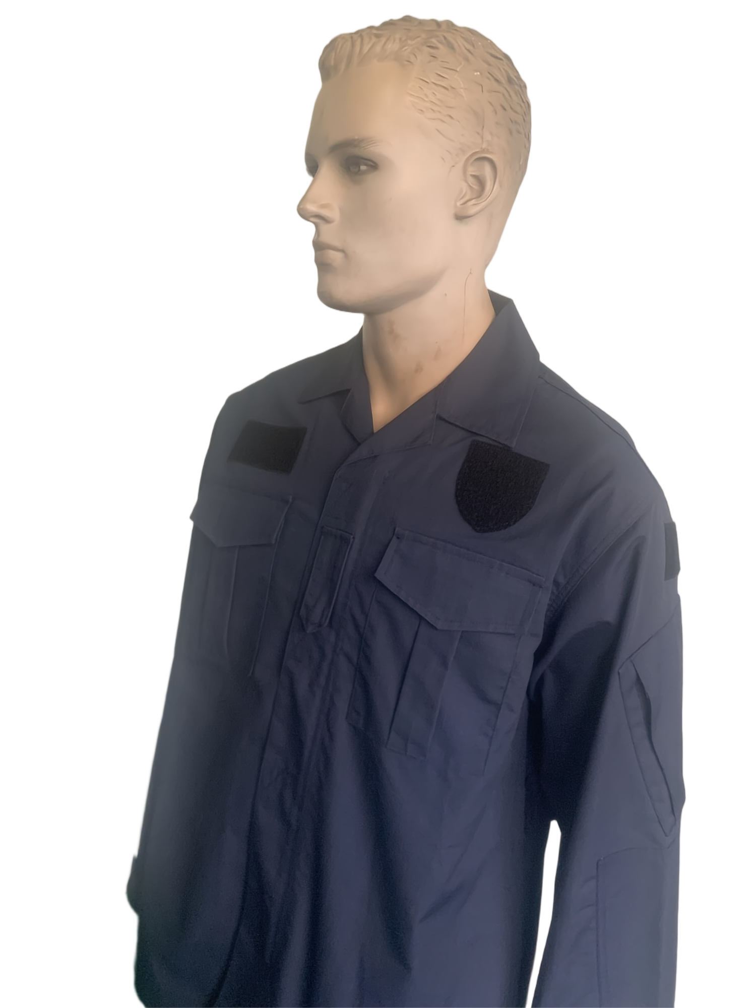 Customizable Navy Blue Military Uniform Jacket with Multiple Pockets