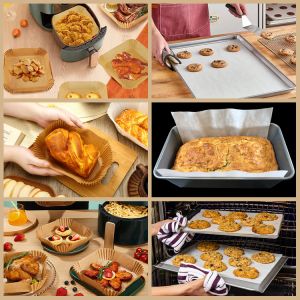Air Fryer Paper Liner Paper Unbleached and Bleached Parchment Paper For