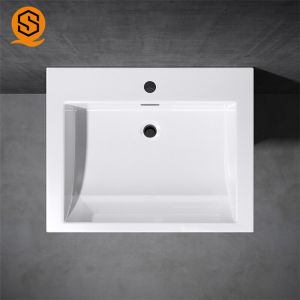 Fireproof Solid Surface Wash Basin Lavabo White Pedestal Wash Basin