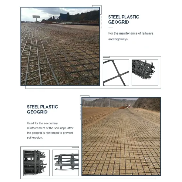 Factory Price 30kn 50kn 60kn 80kn 100kn 120kn Steel Plastic Composite Geogriddriveway Geogrid for Road Construction Geogrid